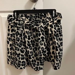 Cheetah print shorts with tie front. Zara size Large